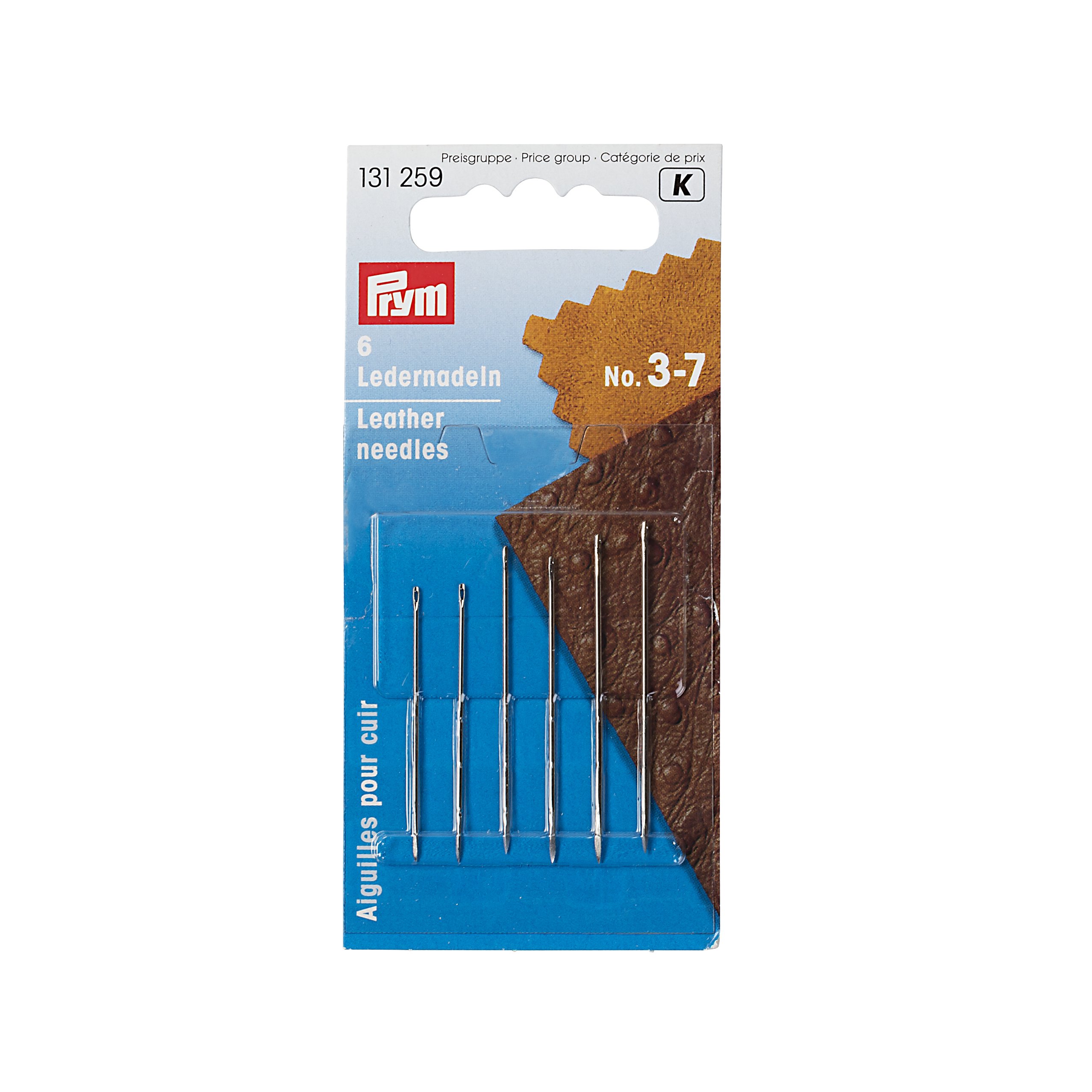 Aiguilles pour cuir No. 3-7 assorties argent