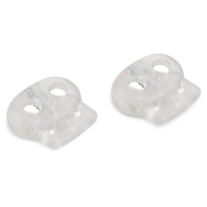 Arrêts cordons avec 2 trous plastique transparent