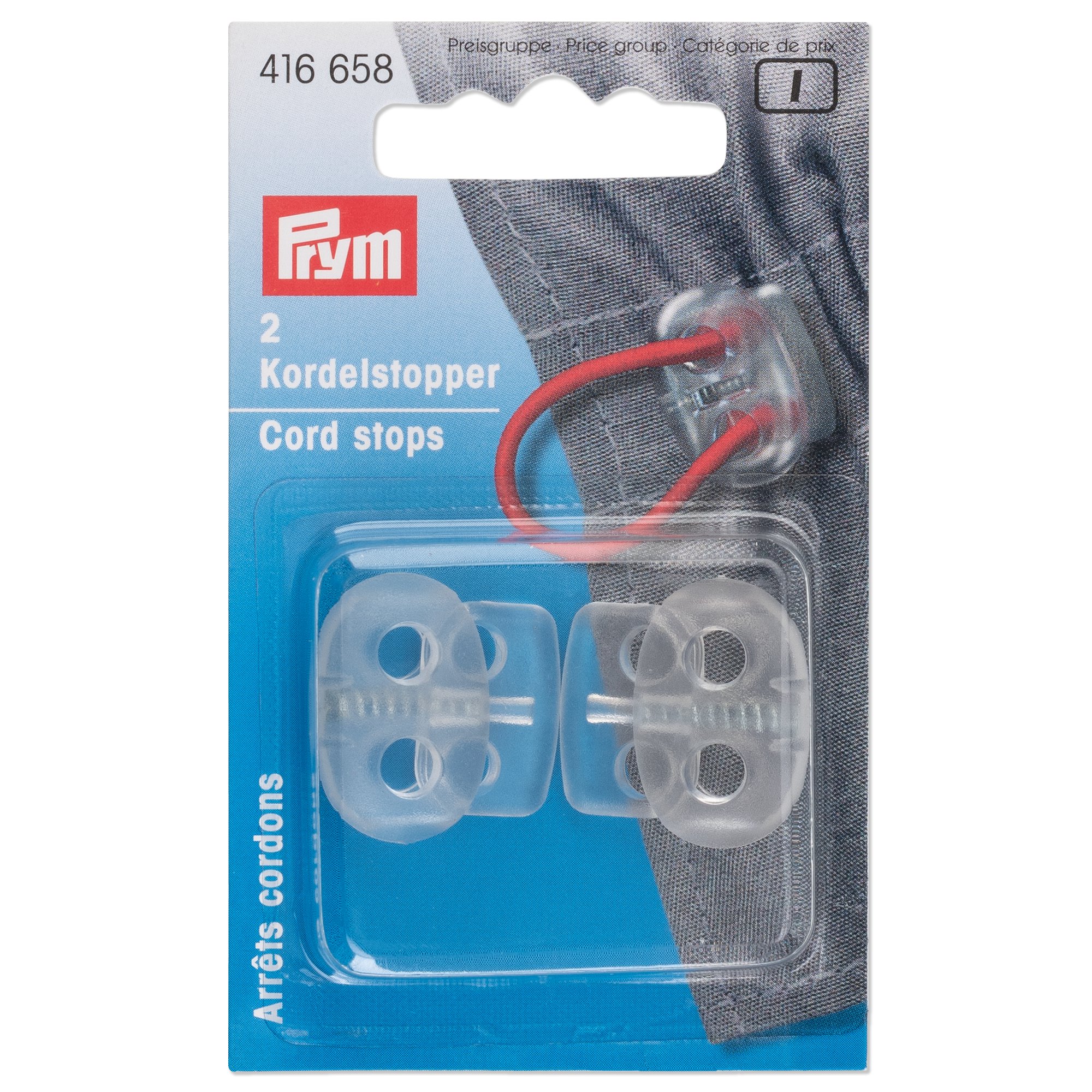 Arrêts cordons avec 2 trous plastique transparent – Image 2