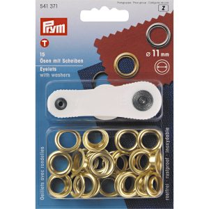 Oeillets + rondelles laiton 11 mm + outil