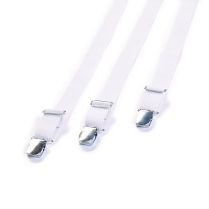 Fixe-draps ruban élastique avec clip blanc