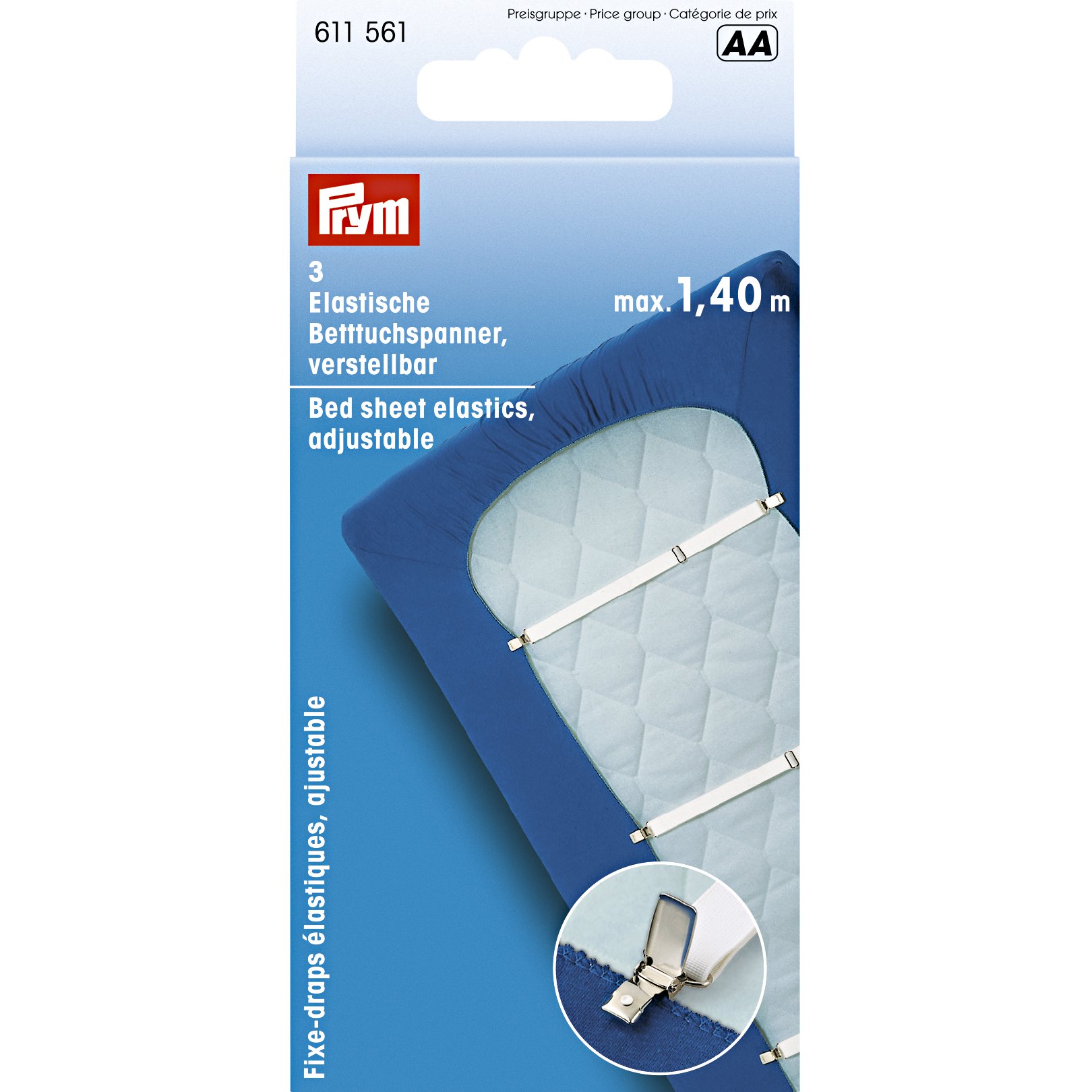Fixe-draps ruban élastique avec clip blanc – Image 2