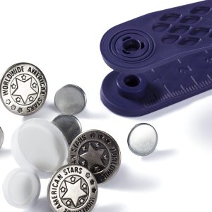 Boutons jeans laiton American Star 17 mm argent antique