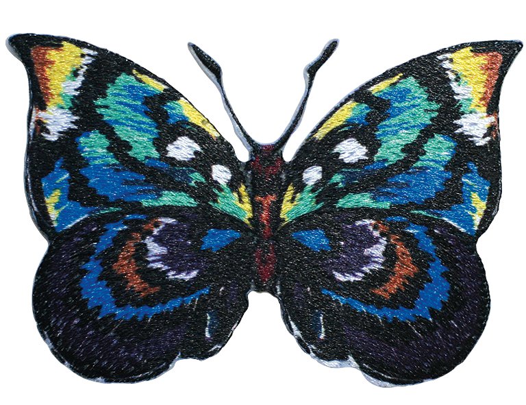 Thermocollant: papillon bleu/marron/violet