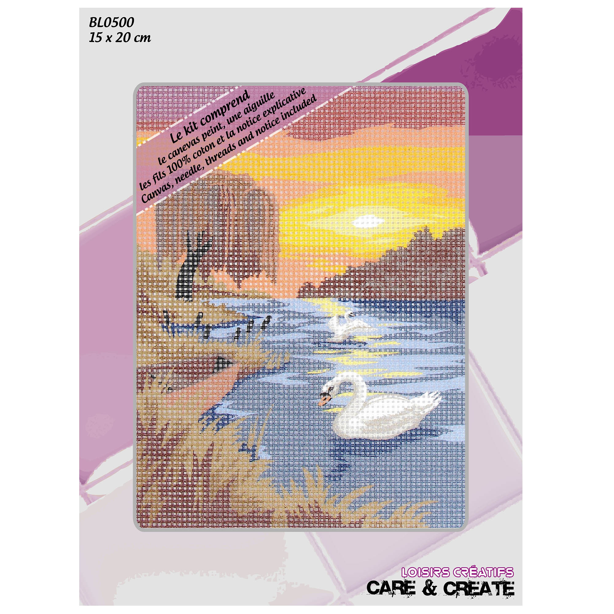 Canevas: Cygne et couché de soleil – Image 2