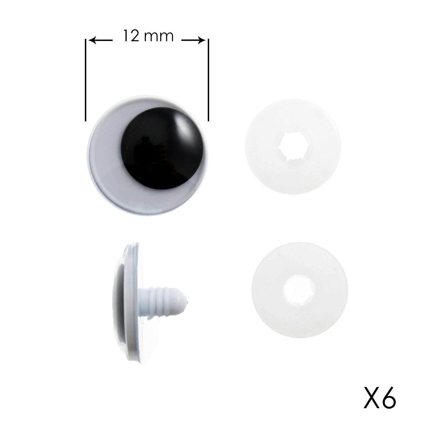 Yeux pour peluche 12mm