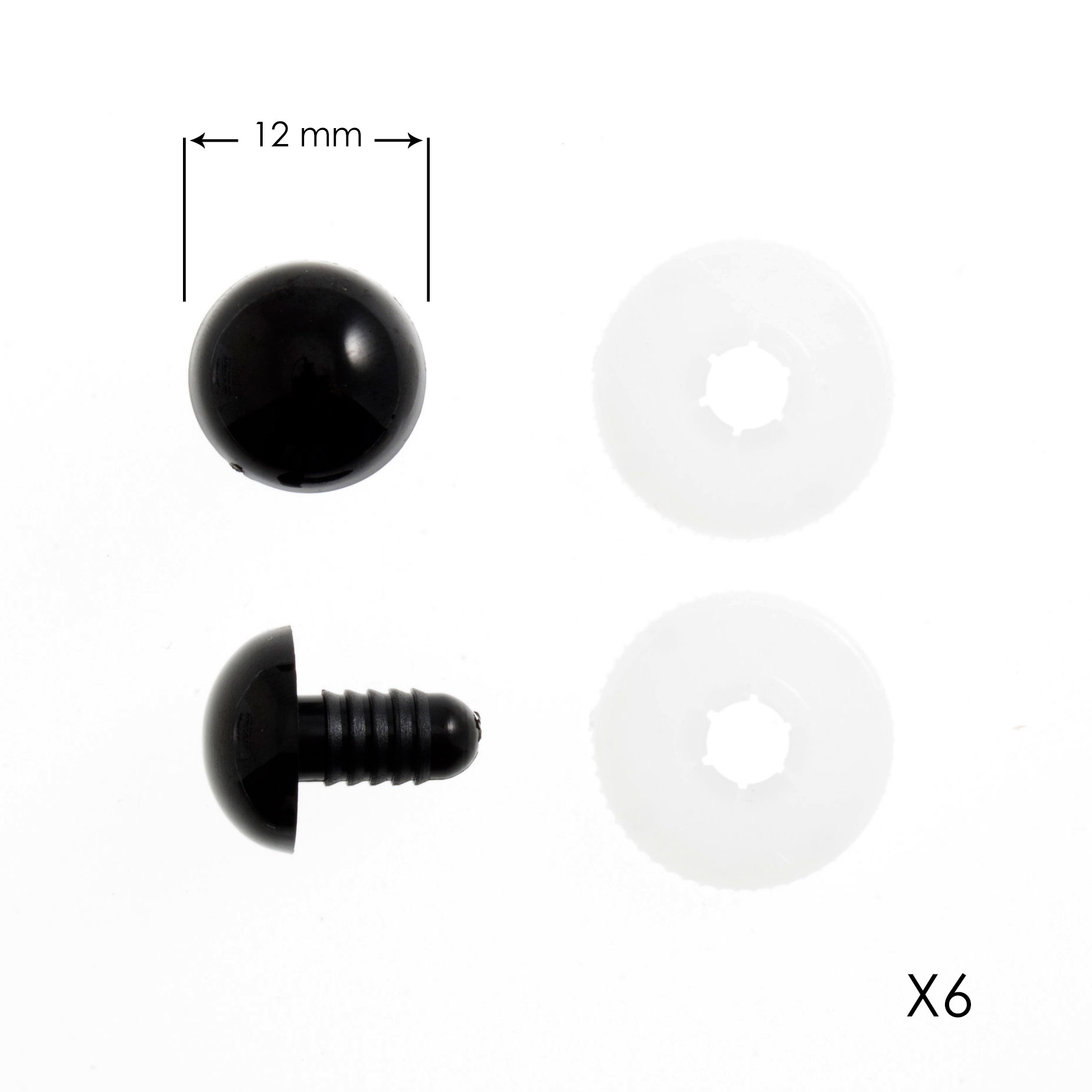 Yeux pour jouets 12mm