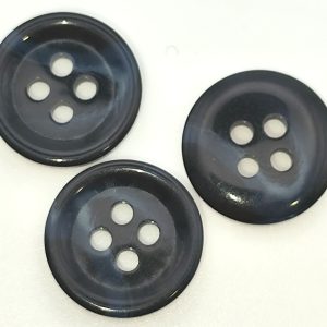 Bouton Noir marbré bleu 15mm
