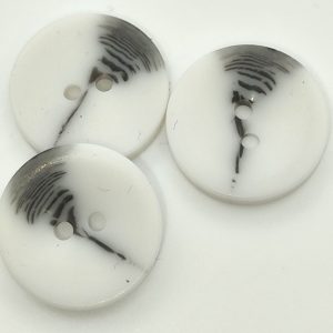 Bouton blanc zébré 20mm