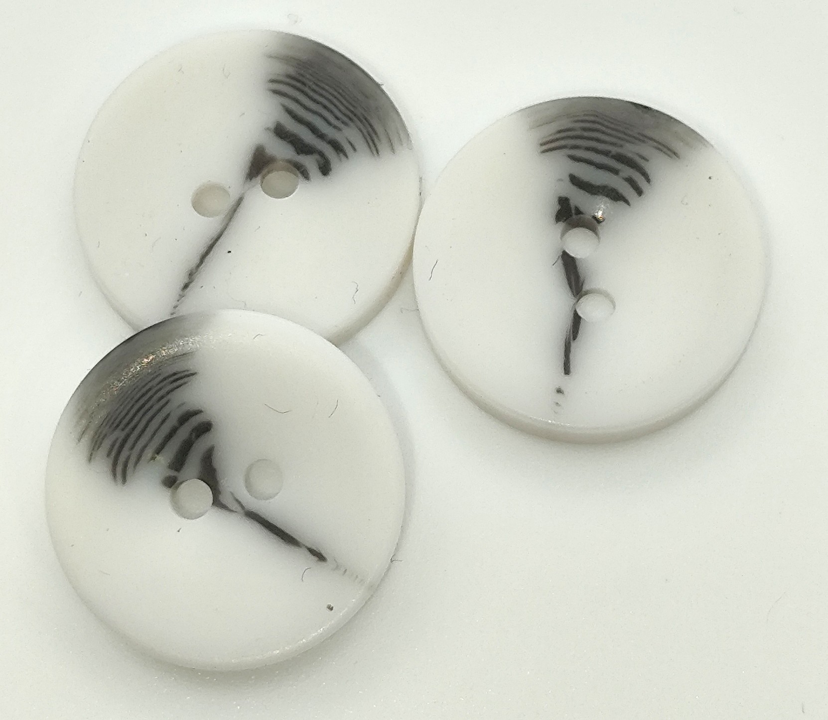 Bouton blanc zébré 20mm