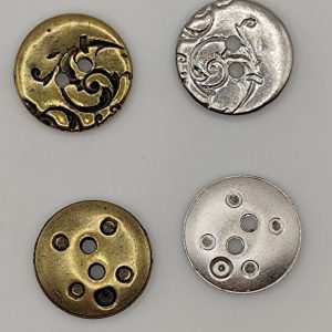 Bouton métal lierre