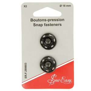 Boutons pressions noirs 18mm