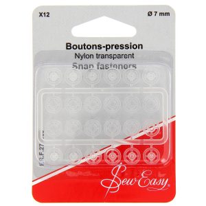 Boutons pression Nylon Transparent 7mm