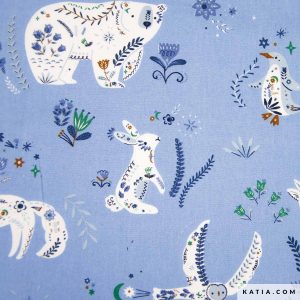Popeline : Animaux Fleurit