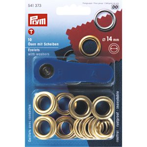 Oeillets + rondelles laiton 14 mm
