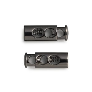 Arrêts cordons 2 trous gris fon.brill2pc