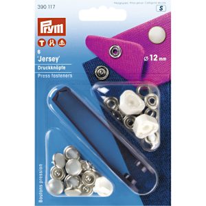 Boutons press. Jersey laiton calotte perle 12 mm