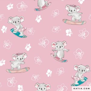 Popeline : koala Hawaiien