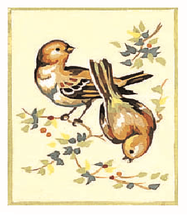 Canevas: Couple d'oiseau