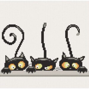 KIT BRODERIE : Les chats curieux