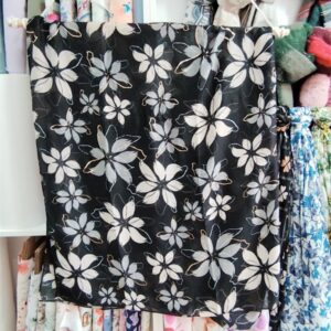 Echarpe fine : Fleurs Noires